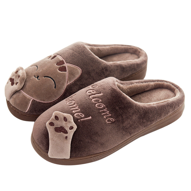 Wholesale Cotton Slippers with Cute Cartoon Plus Velvet Non-slip Fur Slippers